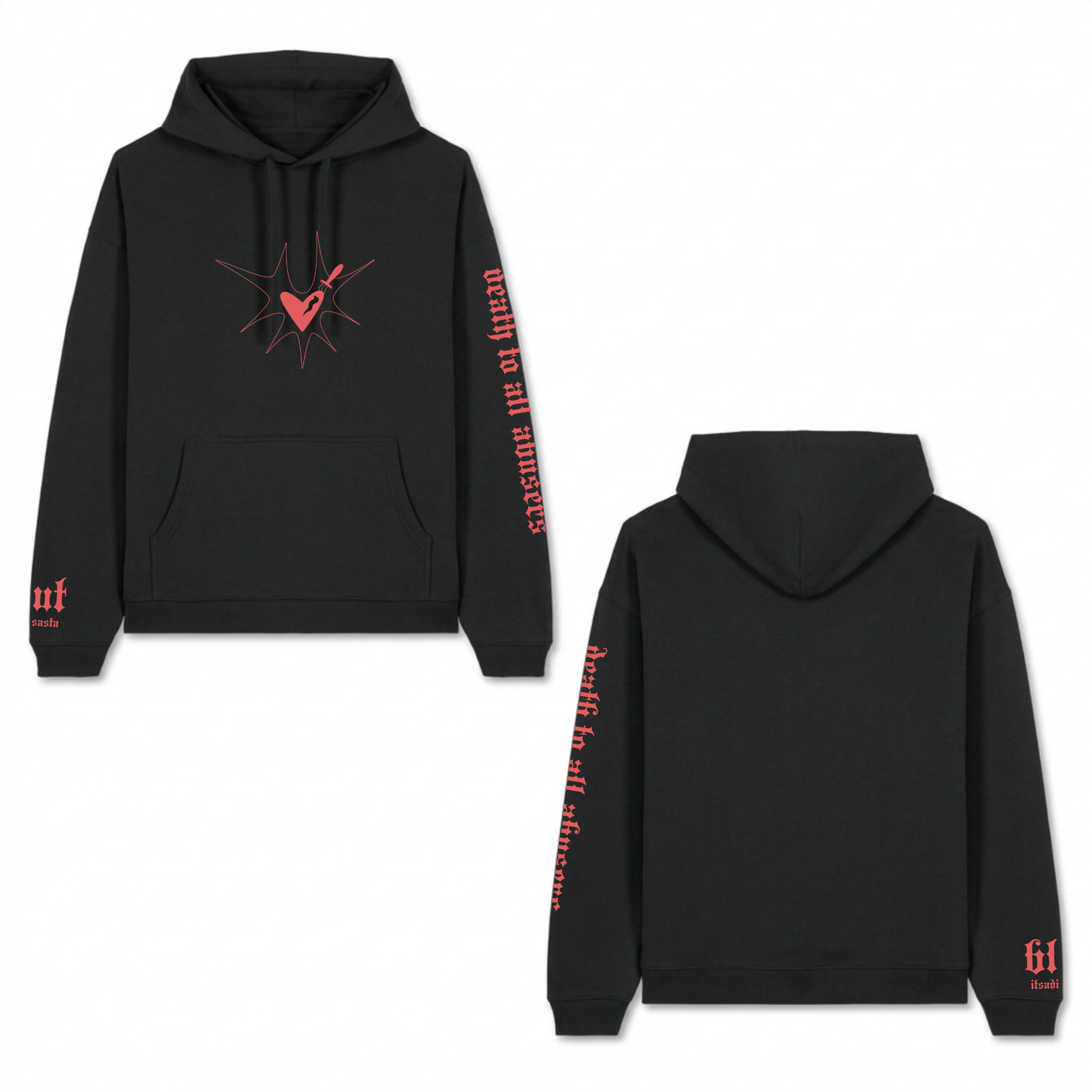 ITSADISASTA BLUT BLACK HOODIE RED