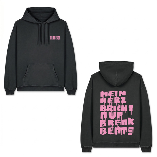 "!NLIEBEBOG" HOODIE BLACK/PINK
