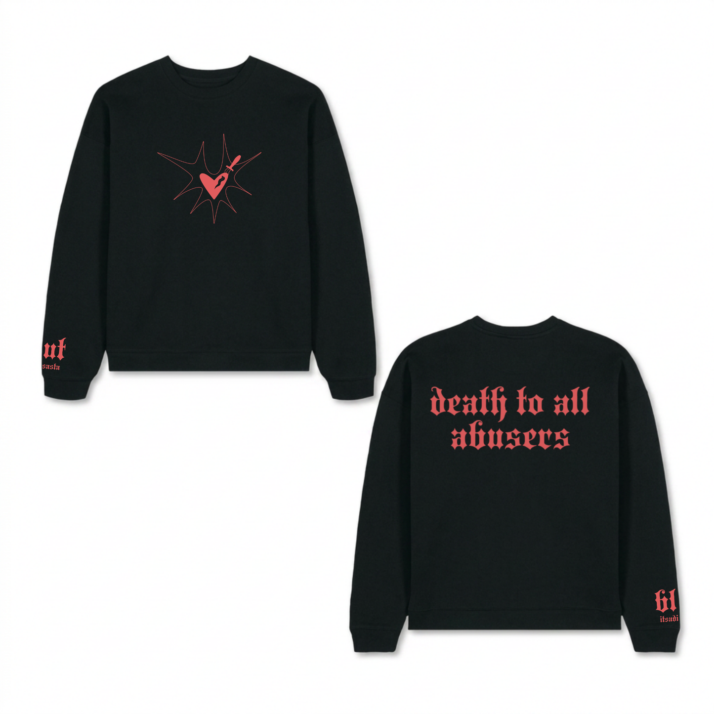ITSADISASTA BLUT BLACK CREWNECK RED