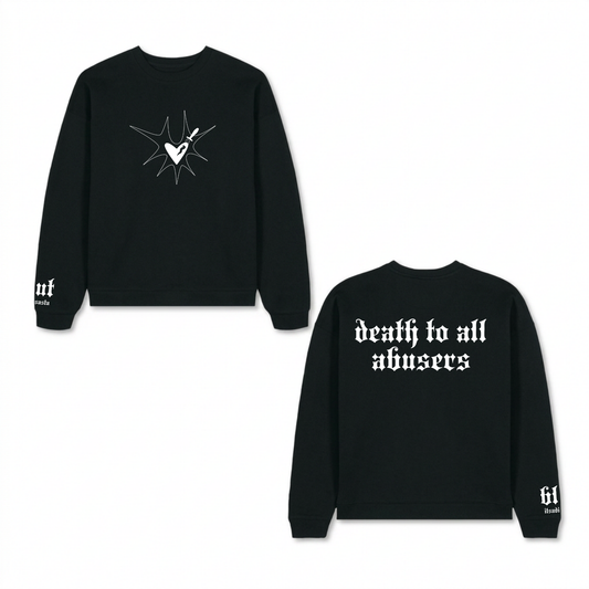 ITSADISASTA BLUT BLACK CREWNECK WHITE