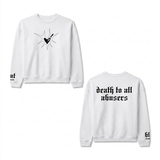 ITSADISASTA BLUT WHITE CREWNECK BLACK
