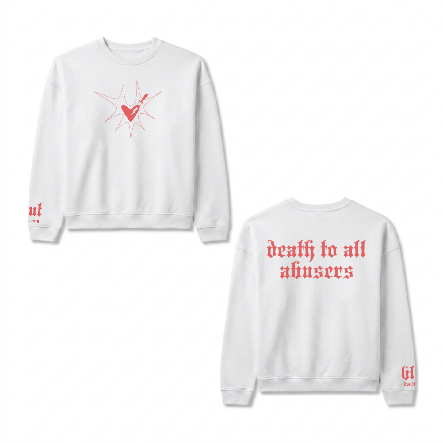 ITSADISASTA BLUT WHITE CREWNECK RED