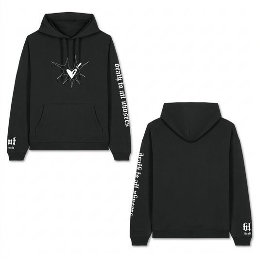ITSADISASTA BLUT BLACK HOODIE WHITE