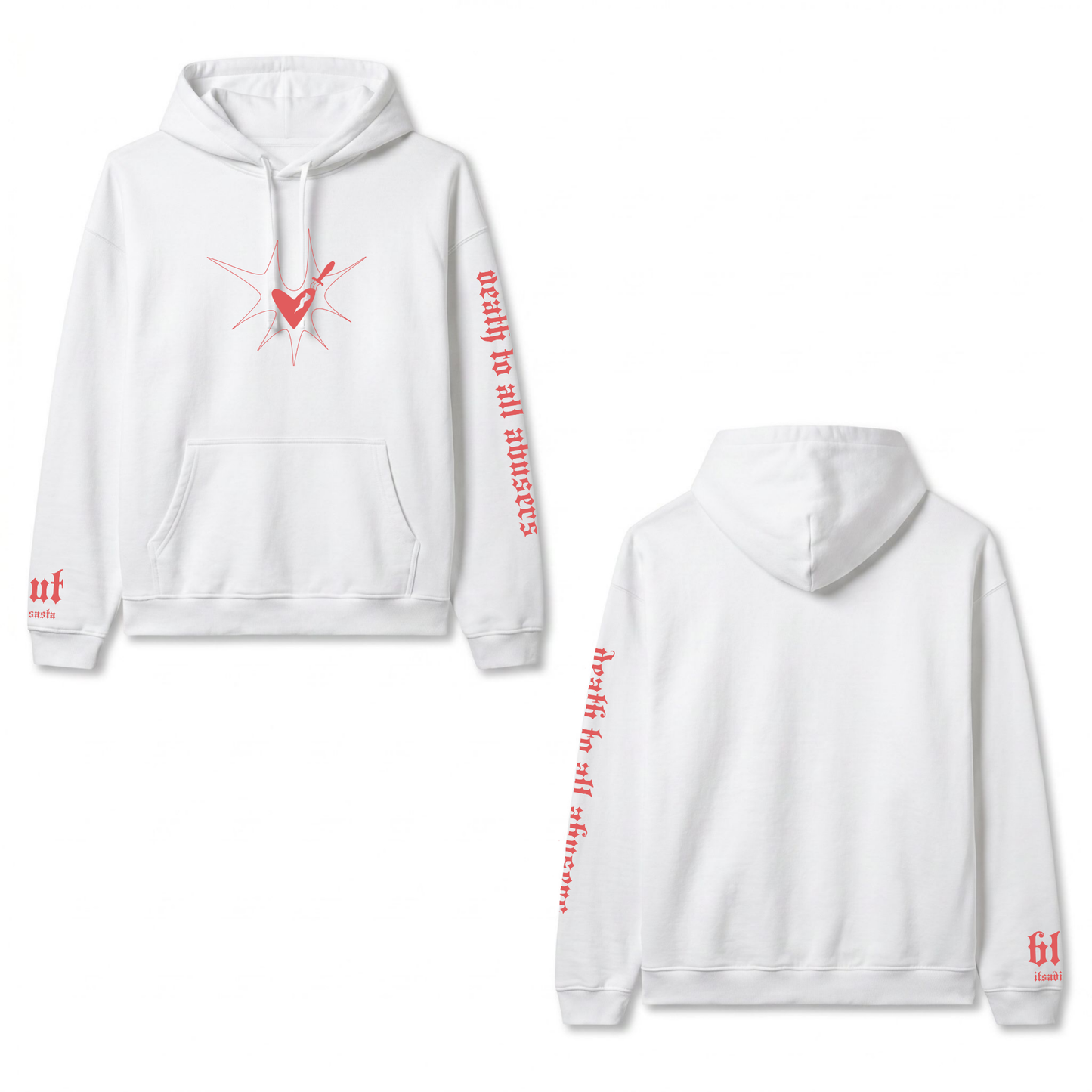 ITSADISASTA BLUT WHITE HOODIE RED