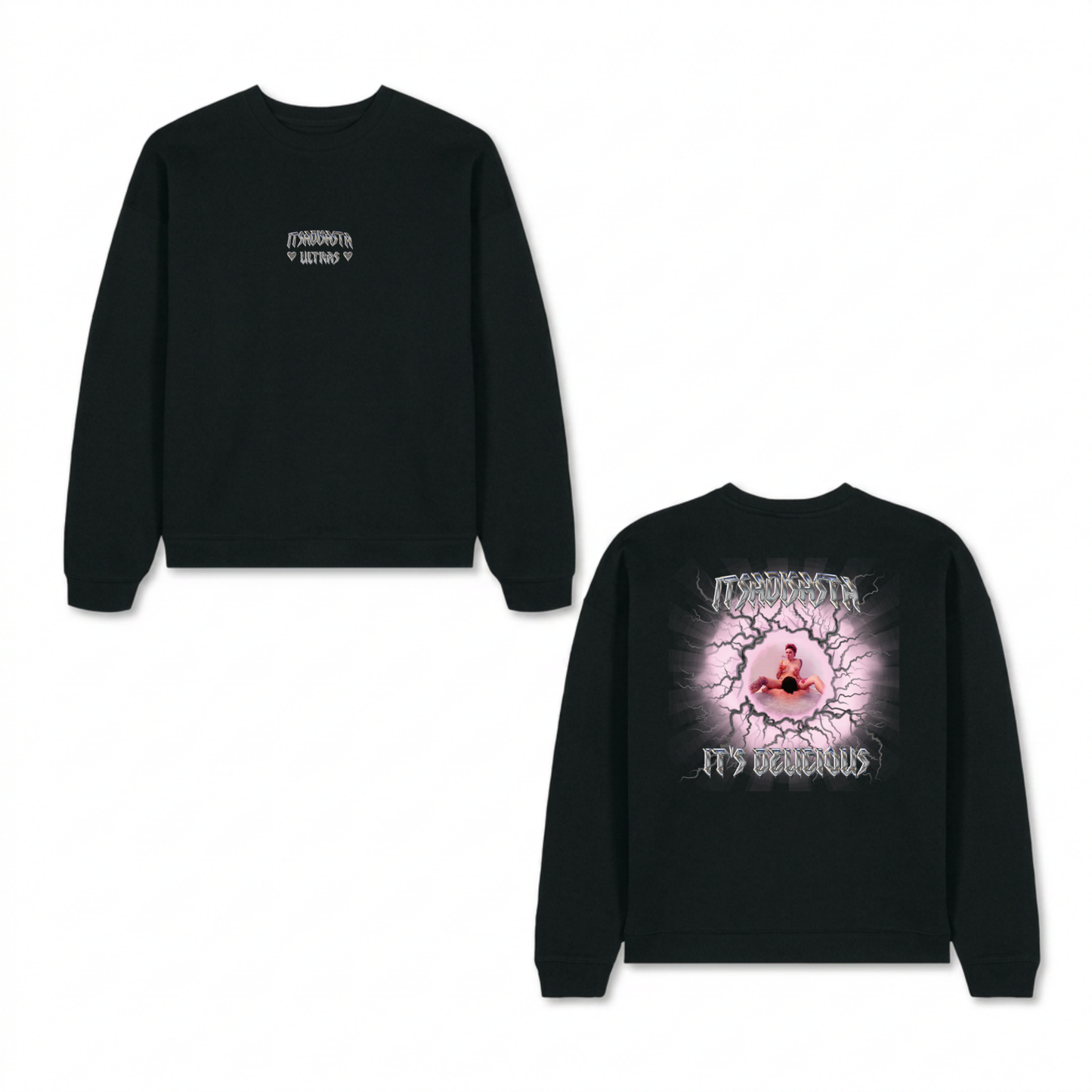 ITSADISASTA ITSDELICIOUS BLACK CREWNECK