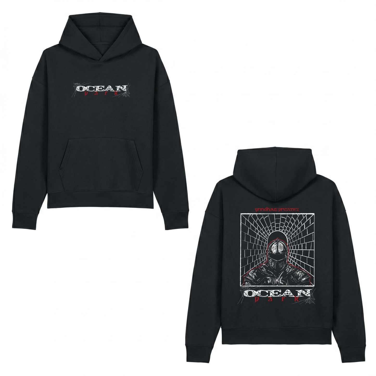 OCEAN PARK HOODIE RED WHITE PRINT